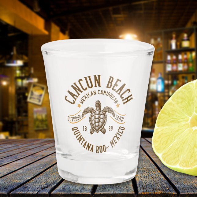 Cancun Beach Mexico | Paradise Mexican Caribbean Schnapsglas (Von Creator hochgeladen)