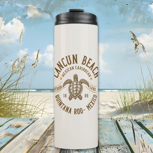 Cancun Beach Mexico | Paradise Mexican Caribbean Thermosbecher (Von Creator hochgeladen)