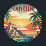 Cancun Beach Mexico Vintage Travel Magnet<br><div class="desc">Cancun Beach Mexico Vintage Travel</div>