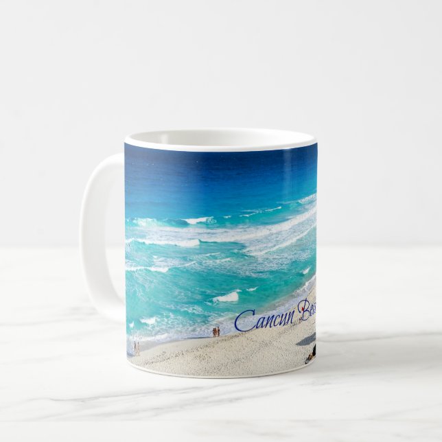 Cancun Beach, Mexiko Kaffeetasse (Vorderseite Links)