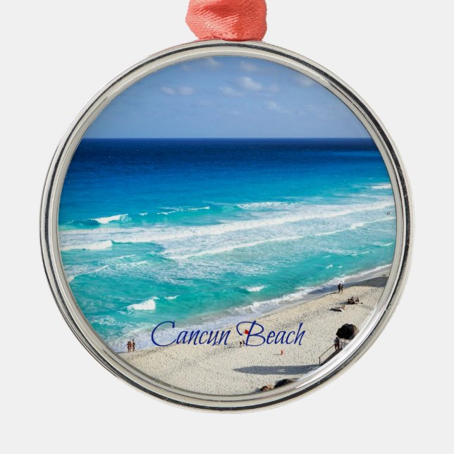 Cancun Beach, Mexiko Ornament Aus Metall (Vorne)
