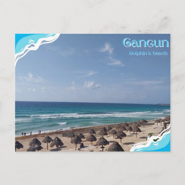 Cancun-Dolphin´s Beach Postkarte (Vorderseite)