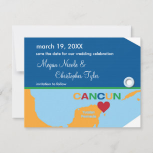 Cancun-Gepäckanhänger Save-the-Date-Ankündigung Save The Date