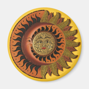 Cancun Mayan Moon und Sun Magnet