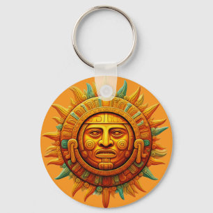 Cancun Mayan Sun God Mexico Reisen Schlüsselanhänger
