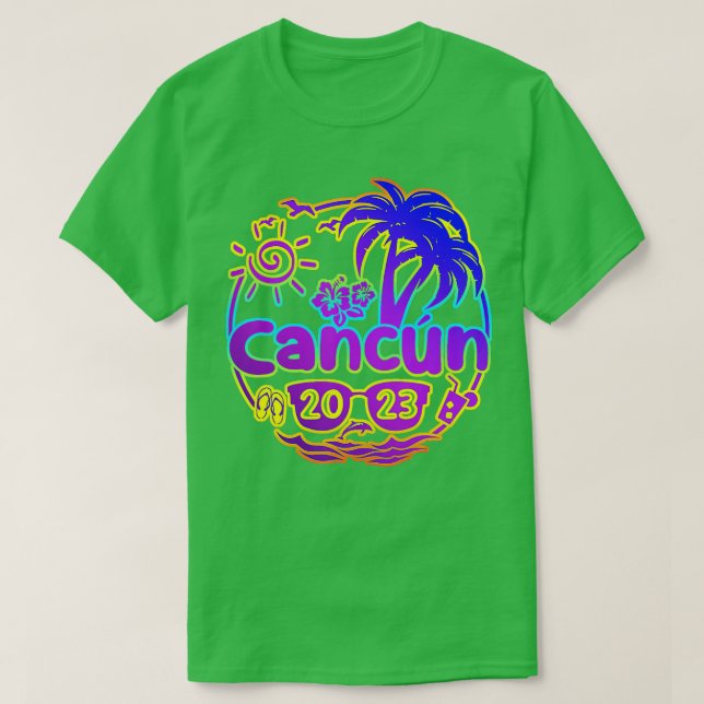 Cancun Mexico 2023 Sommerurlaub Hawaii Beach Su T-Shirt (Design vorne)