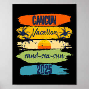 Cancun Mexico 2025 Sommerferien - Matching Family Poster
