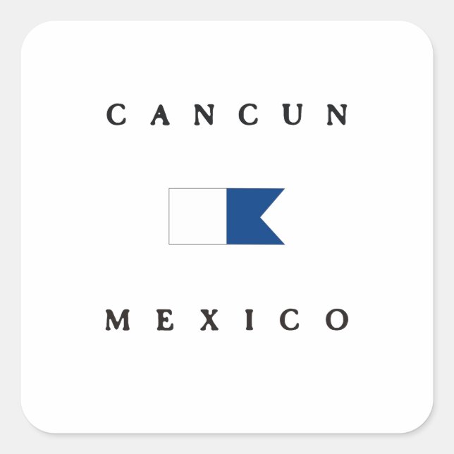 Cancun Mexico Alpha Dive Flag Quadratischer Aufkleber (Vorderseite)