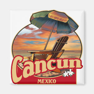Cancun Mexico Beach Design Magnet