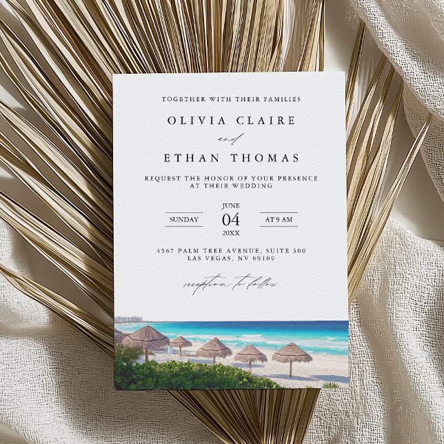 Cancun Mexico Beach Hochzeit in Urlaubsort Einladung (Von Creator hochgeladen)