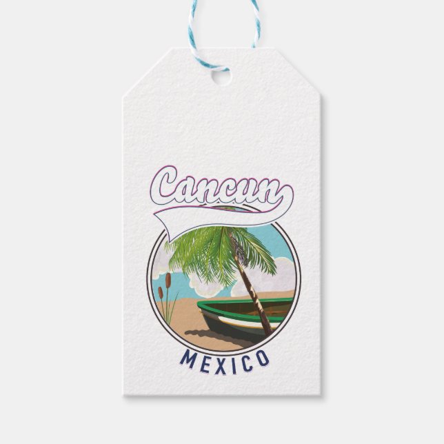 Cancun Mexico Beach Reiselogo Geschenkanhänger (Vorderseite)