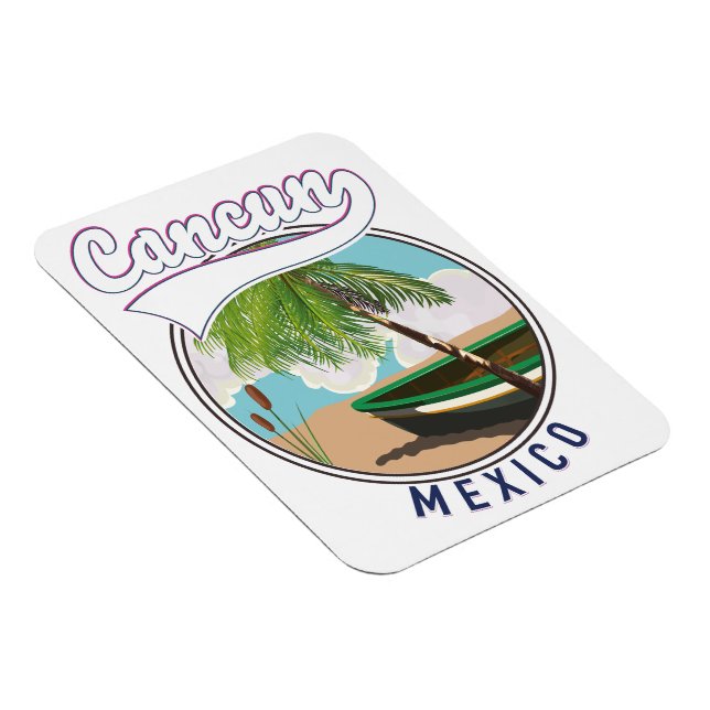 Cancun Mexico Beach Reiselogo Magnet (Rechte Seite)