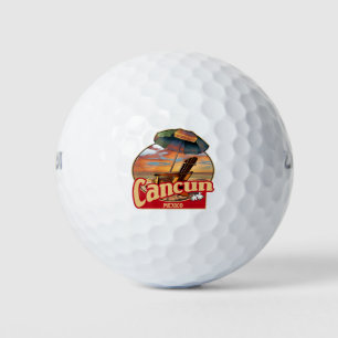 Cancun Mexico Beach Scene Design Golfball