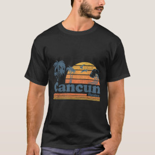 Cancun Mexico Beach Sommerferien Sonne Vintag 70 T-Shirt