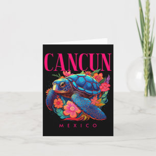Cancun Mexico Floral Beach Turtle Souvenir Karte
