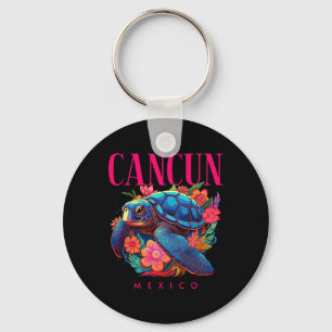Cancun Mexico Florale Strand Schildkröte Souvenir Schlüsselanhänger