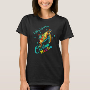 Cancun Mexico Gefärbte Krawatte Sea Turtle Family T-Shirt