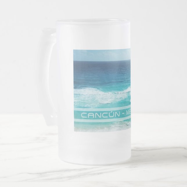 Cancún - México Mattglas Bierglas (Vorderseite Links)
