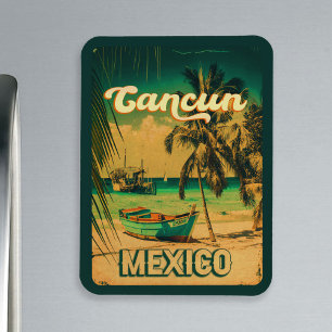 Cancun Mexico Palmenbaum Vintage Reisemitbringsel Magnet