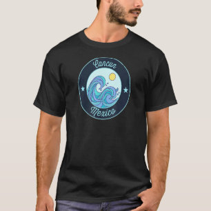 Cancun Mexico Souvenir Nautical Surfer Graphic T-Shirt