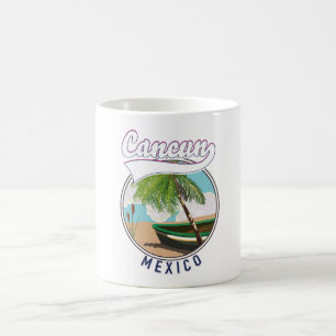 Cancun Mexico Strand Reise Logo Kaffeetasse