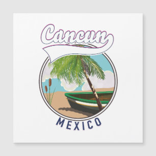 Cancun Mexico Strand Reise Logo Magnetkarte