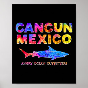 Cancun Mexico T-Shirt Haifisch-Angler-Shirt Poster