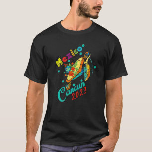 Cancun Mexico Tie Dye Meeresschildkröte Familie Pa T-Shirt