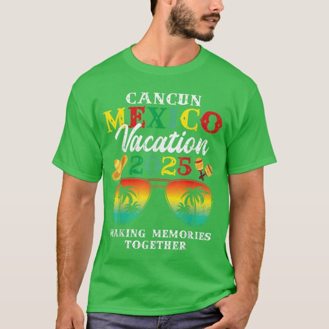 Cancun Mexico Vacation 2025 Trip Beach Matching Fa T-Shirt (Vorderseite)