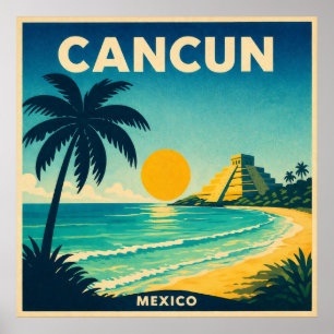 Cancun Mexico Vintage Reiseposter Poster