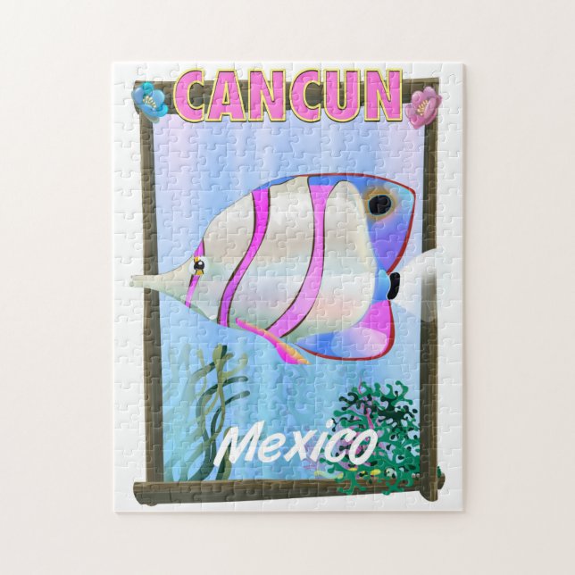 Cancun Mexikanisches tropisches Reiseplakat (Vertikal)