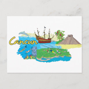 Cancun, Mexiko Berühmte Stadt Postkarte