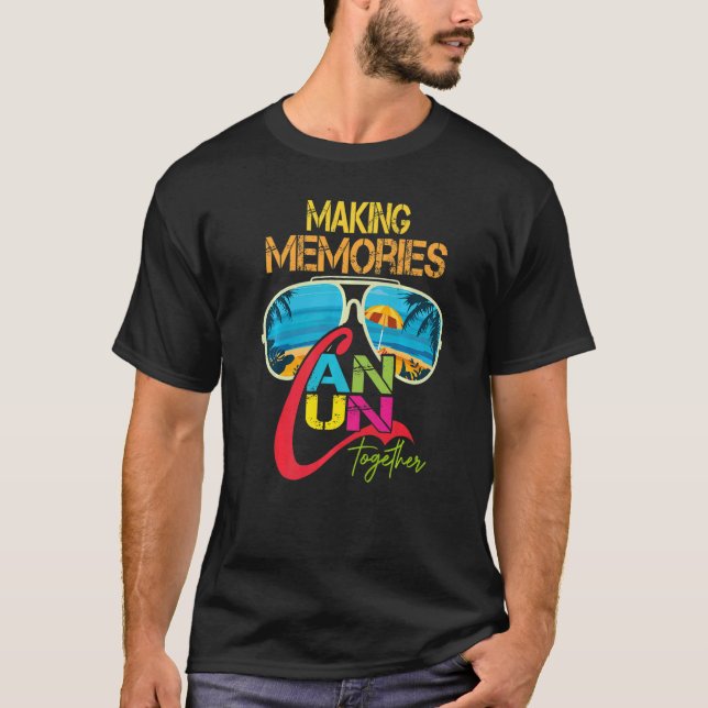 Cancun Mexiko Erinnerungen gemeinsam mit Familie V T-Shirt (Vorderseite)