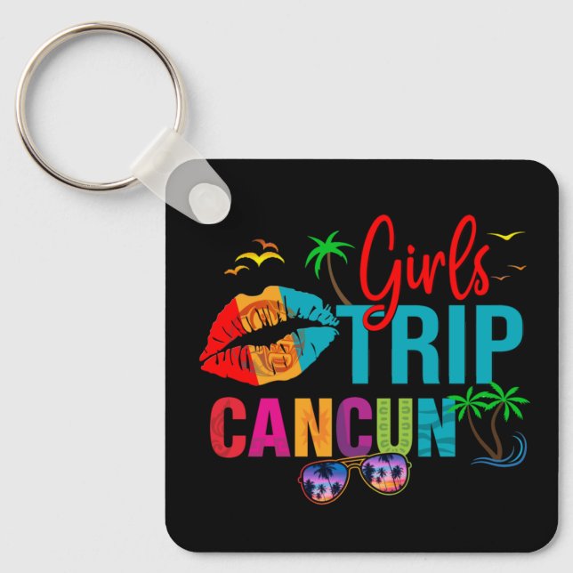 Cancun Mexiko Girls Reise farbenfrohe Ferien Schlüsselanhänger (Vorderseite)