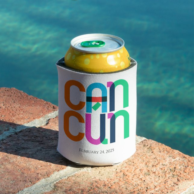 Cancun Mexiko Pop Kunst Personalisiert Dosenkühler (In Situ Pool)