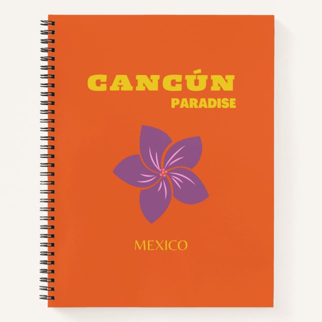 Cancun, Mexiko, Reisekunst, Tropische Kunst, Orang Notizbuch (Vorderseite)