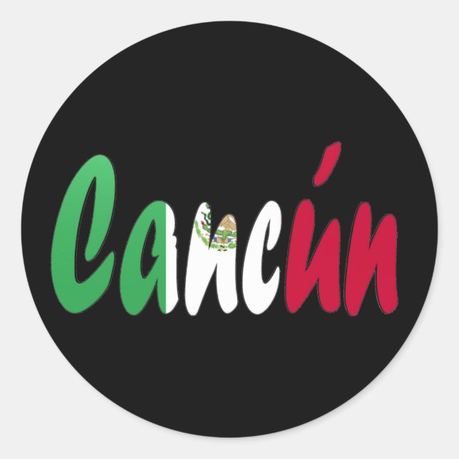 Cancun, Mexiko Runder Aufkleber (Vorderseite)