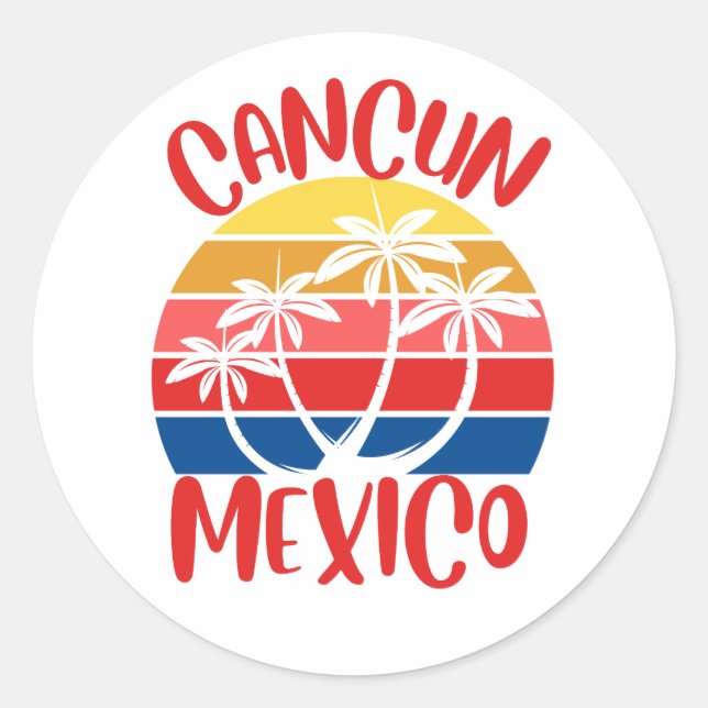 Cancun, Mexiko Runder Aufkleber (Vorderseite)