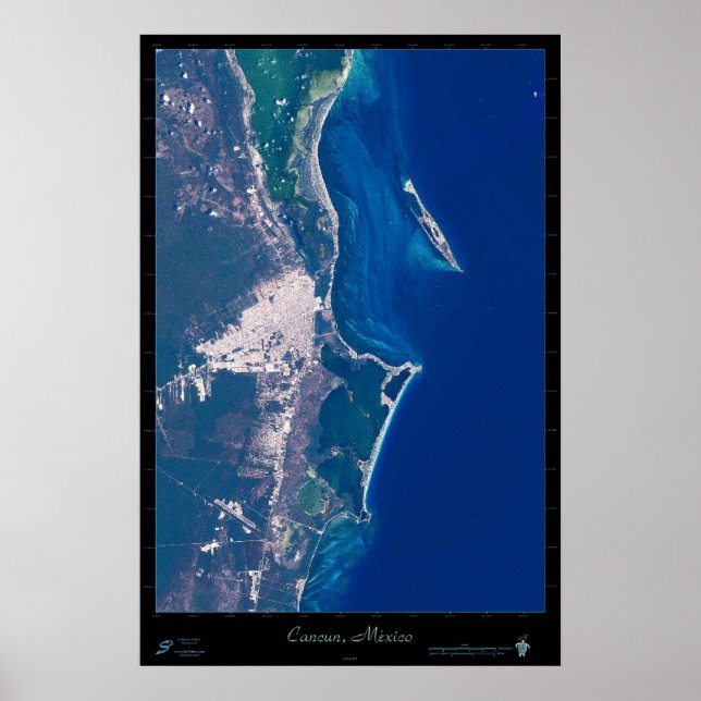 Cancun, Mexiko-Satellitenposter Poster (Vorne)