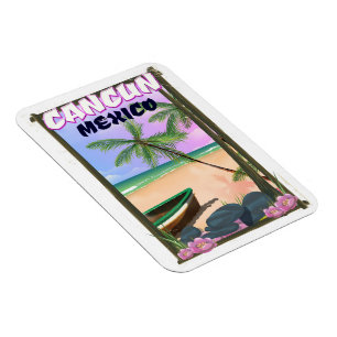 Cancun Mexiko Strandposter. Magnet