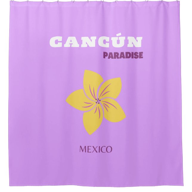 Cancun, Mexiko, Tropische Kunst, Preppy, Reisekuns Duschvorhang (Vorderseite)