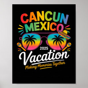 Cancun Mexiko Urlaub Strand 2025 Reise Gruppe Squa Poster