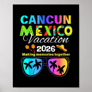 Cancun Mexiko Urlaub Strand 2026 Reise Gruppe Squa Poster