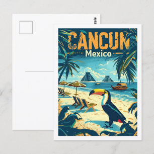Cancun Mexiko Vintage Berühmter Reiseort Postkarte