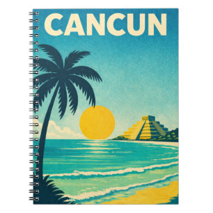 Cancun Mexiko Vintage Reise Notizblock