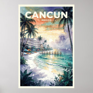 Cancun Mexiko Vintage Reise Poster