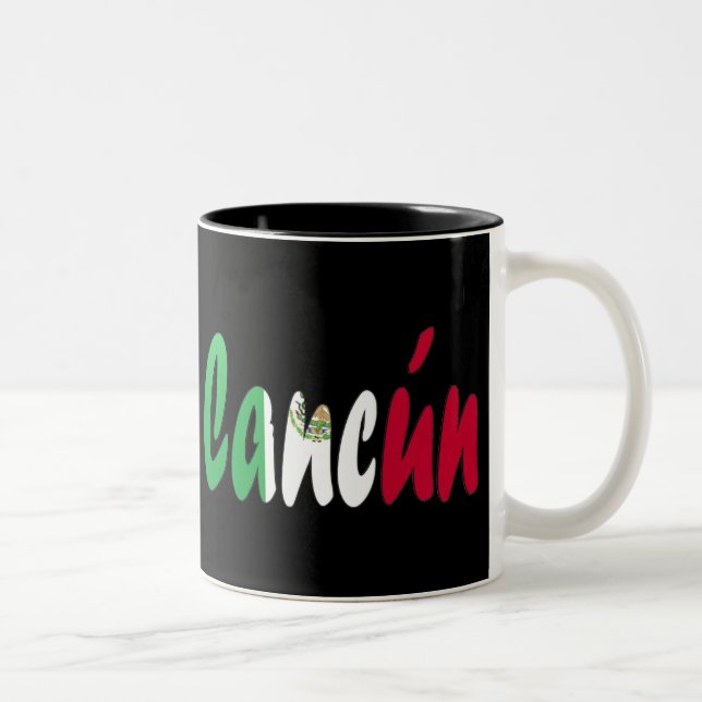 Cancun, Mexiko Zweifarbige Tasse (Rechts)