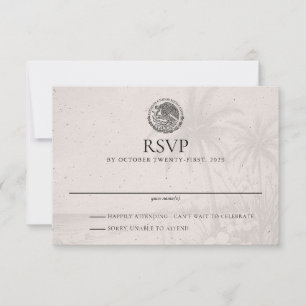 Cancun Passport Wedding RSVP Card Karte