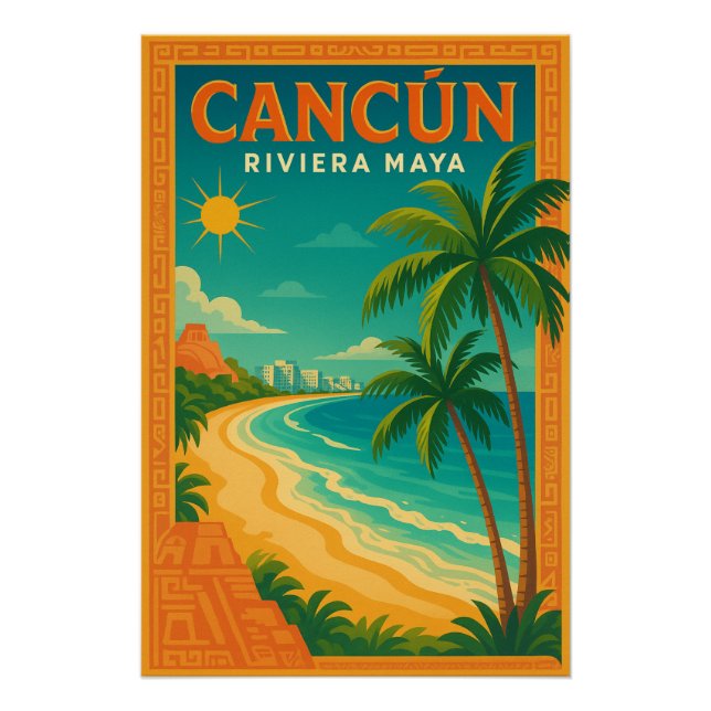 Cancún – Riviera Maya Reise Poster (Vorderseite)