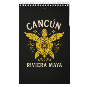 Cancun & Riviera Maya Tropischer Urlaub Retro-Typo Kalender